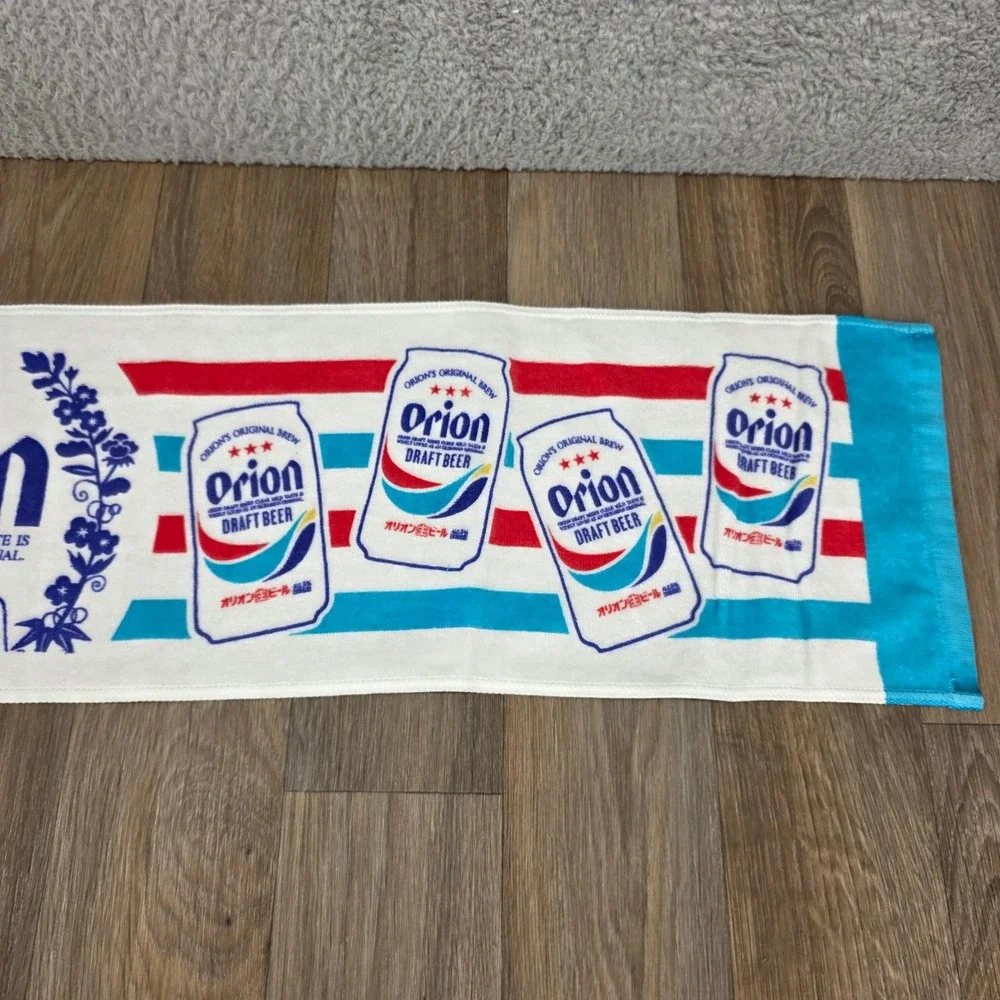 Orion Draft Beer Long Muffler Towel White Blue Red Cotton Made in Japan New